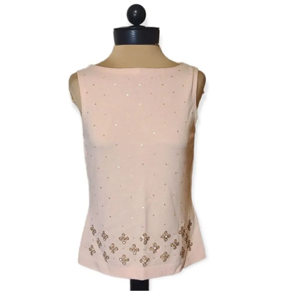 Ann Taylor Cashmere Blend Sequined Sweater Size M